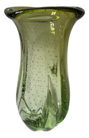 Czech Pizzicato Art Glass Vase by Hana Machovská for Mstišov Glassworks, 1950s
