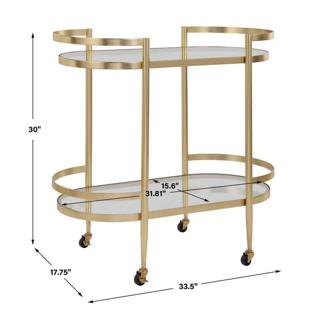 New Glam Serving Cart For Sale In Sacramento - Image 6 of 7