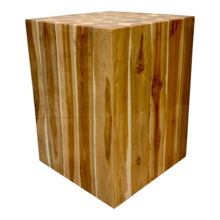 Made Goods Modern Teak and Resin Jonathan Stool/Side Table For Sale