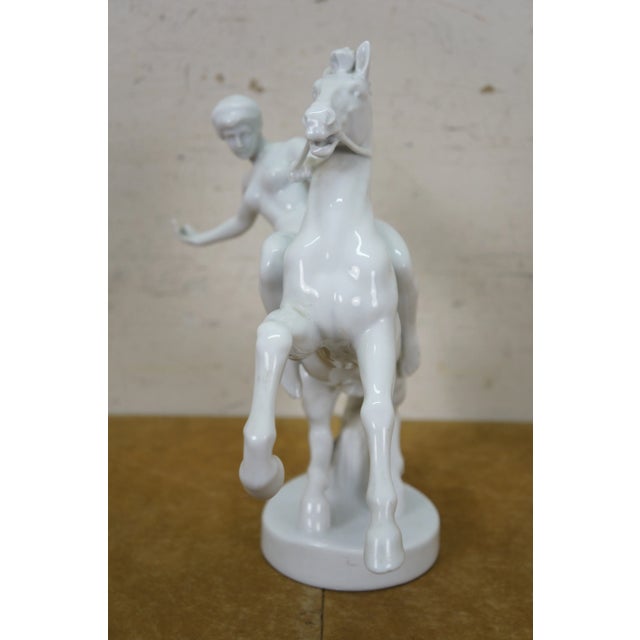 1920s Antique 1923 Rosenthal Anton Grath Blanc Amazon on Horseback Figurine 10" For Sale - Image 5 of 13