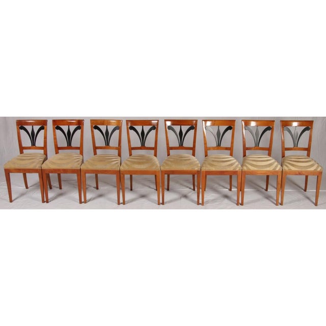 Wood Biedermeier Chairs in Cherrywood, 1920, Set of 8 For Sale - Image 7 of 18