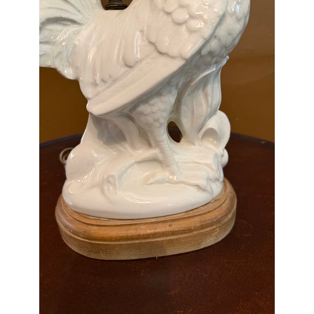 Vintage Mid-Century French Porcelain Rooster Table Lamp For Sale - Image 6 of 15