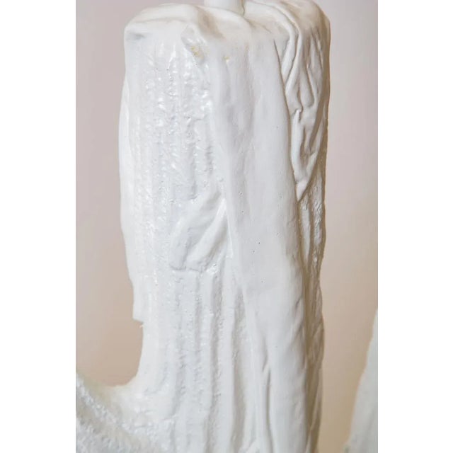 Vintage Plaster of Paris White Cactus Table Lamps Pair of Coastal For Sale In Miami - Image 6 of 10