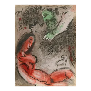 Chagall Original Lithograph Eve Incurs God’s Displeasure Bible 1960