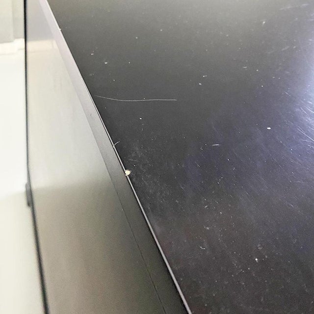 Modern Italian Blue Black Wood Sideboard attributed to Umberto Asnago for Giorgetti, 1982 For Sale - Image 18 of 18