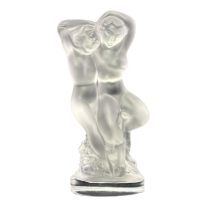 Lalique Le Faune Frosted Crystal Nude Lovers Figurine | Pan & Diane | Marc Lalique | 1960s
