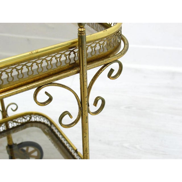Brass Serving Bar Cart, 1960s For Sale - Image 13 of 17