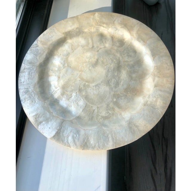 Cream 1960s Capiz Shell Platter/Tray For Sale - Image 8 of 8
