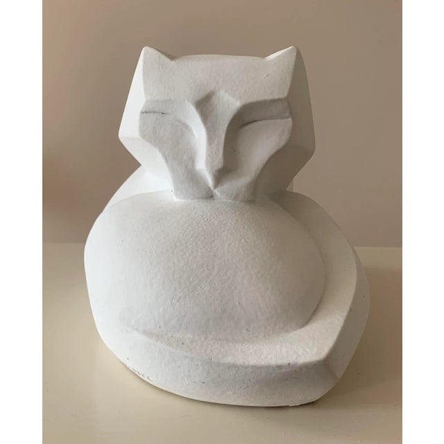 Vintage Cubist Cat Sculpture. Signed by Karin Swildens, Sculptor. Made by Austin Sculpture-1989. Measures 5.5” high x 8”...