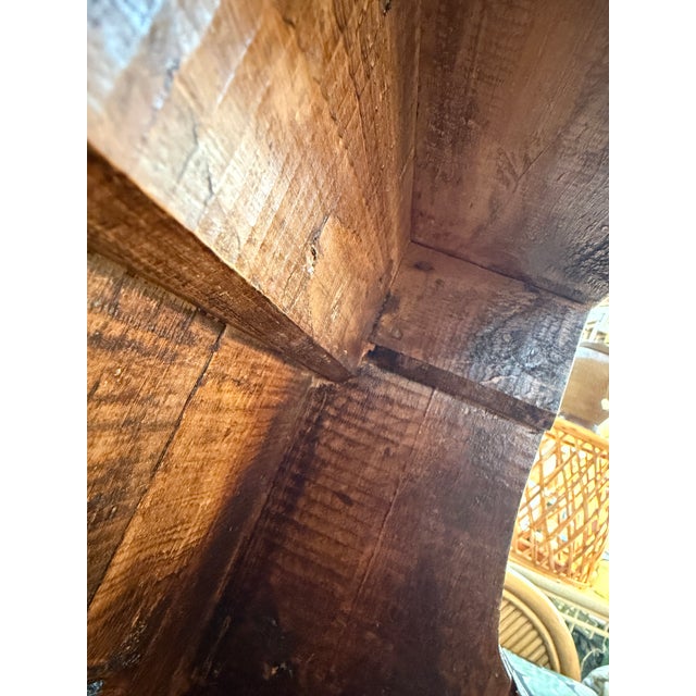 Early 19th Century Primitive Painted Wood Cupboard / Dry Sink in Original Verdigris Paint For Sale - Image 12 of 12