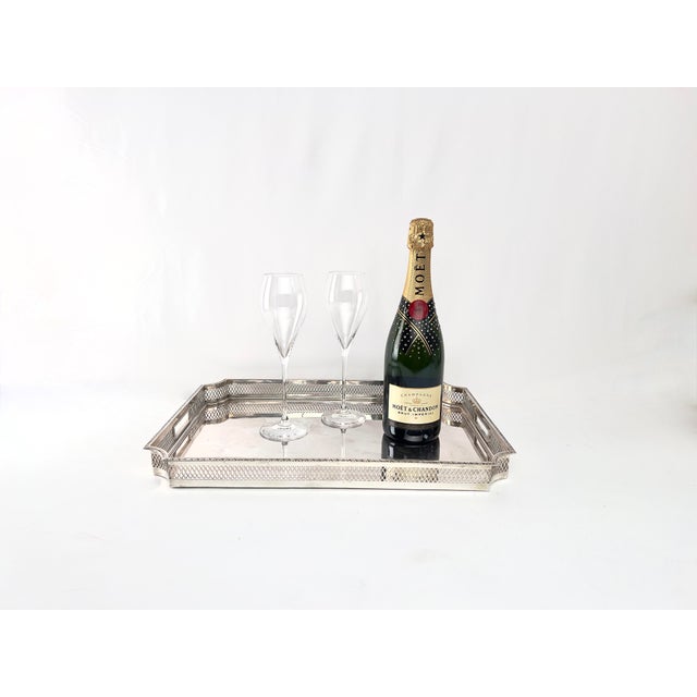 Italien Silver Rectangular Tray For Sale - Image 12 of 13