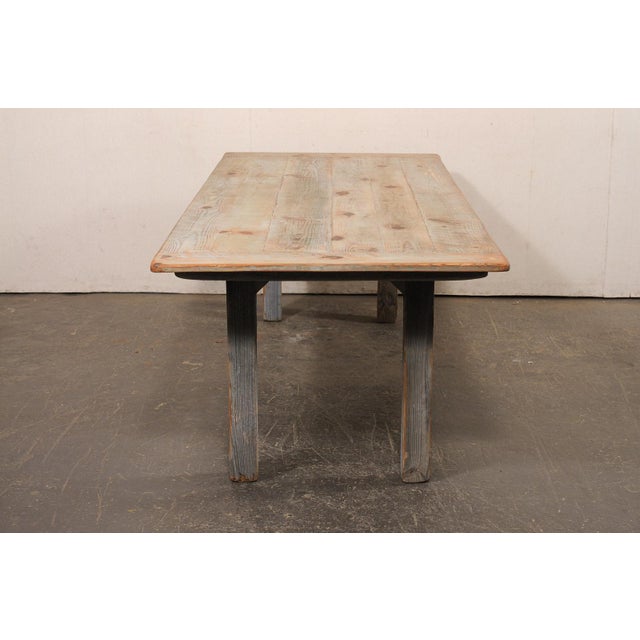 Mid 20th Century Rustic Farmhouse Dining Table, 8+ Ft Long For Sale - Image 4 of 9