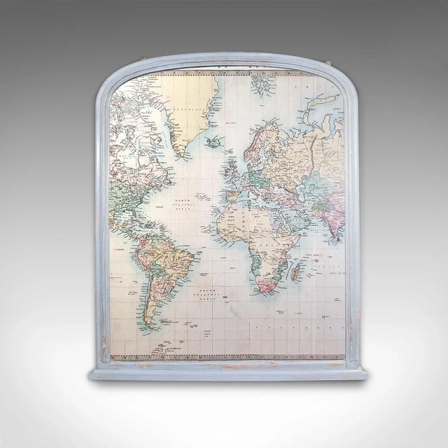 This is a large antique overmantel mirror. An English, painted living room or bedroom mirror, dating to the late Victorian...