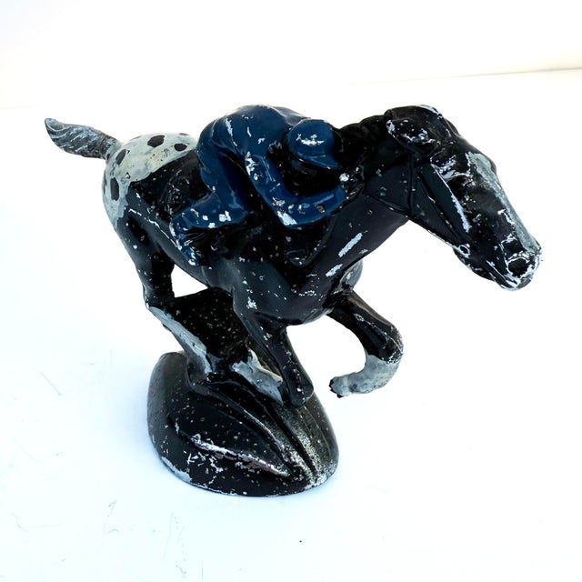 Black 1920s Chrome Jockey Car Ornament Painted Over as Folk Art For Sale - Image 8 of 8