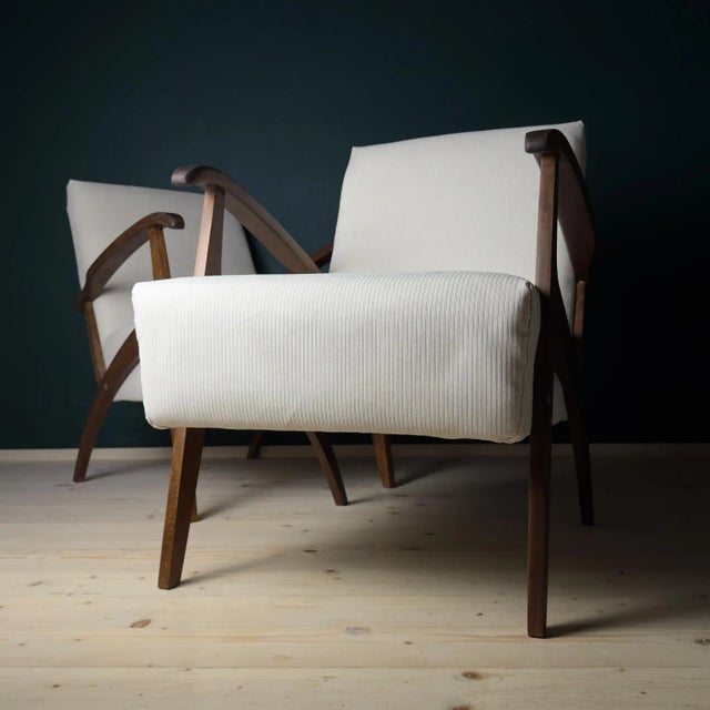 Beige Mid-Century Armchairs, Yugoslavia, 1970s, Set of 2 For Sale - Image 8 of 18