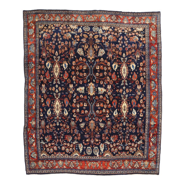 Antique Persian Bibikabad Rug - 10'08 X 12'08 For Sale