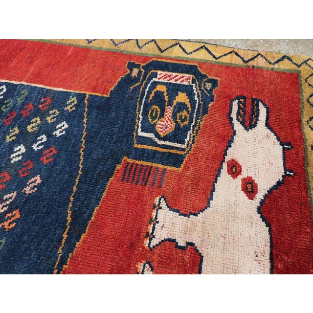 Galerie Shabab Collection Mid-20th Century Persian Pictorial Shiraz Rug For Sale - Image 4 of 6