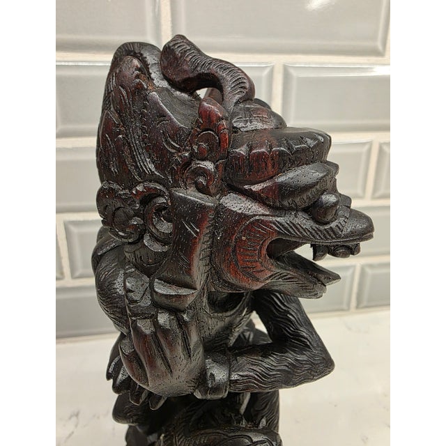 Mid-Century Balinese Macassar Ebony Garuda and Naga Combat Sculpture (Mas, Bali) For Sale In Phoenix - Image 6 of 12