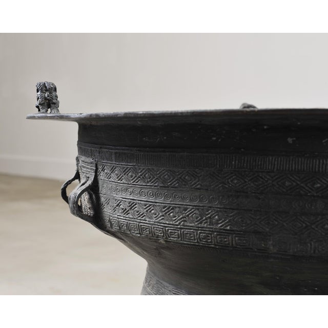 Southeast Asian Bronze Frog Rain Drum or Drinks Table For Sale - Image 10 of 18