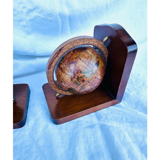 Italian Old World Globe Bookends-a Pair For Sale In Palm Springs - Image 6 of 6