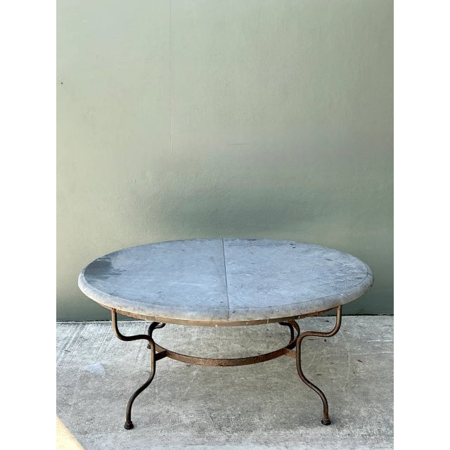 Vintage Monumental Solid Granite Top Dining Table For Sale - Image 4 of 12
