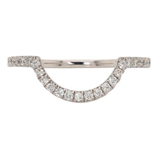 Gorgeous Natural Diamond Band in 14k Solid White Gold | Stackable Band, Size 6.75 For Sale