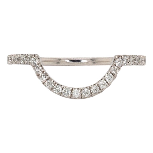 Gorgeous Natural Diamond Band in 14k Solid White Gold | Stackable Band, Size 6.75 For Sale
