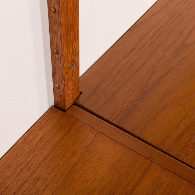 Brown Vintage Danish Teak Wall Unit with a Desk, 1960s For Sale - Image 8 of 17