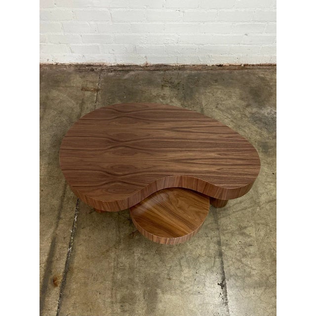Small Kidney Two Tiered Coffee Table Set- Walnut For Sale - Image 11 of 11