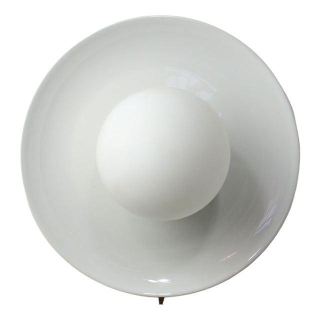 Vintage Wall Lamp in White Ceramic For Sale