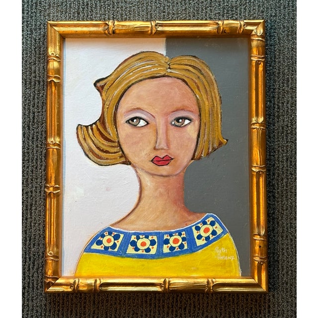 2020s 2025 Ruth Arenz Oil Portrait Painting, Framed For Sale - Image 5 of 6