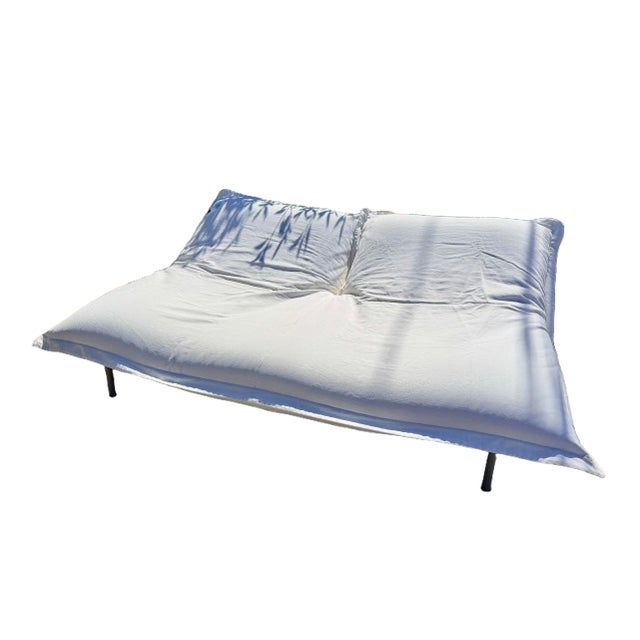 Vintage Attributed Ligne Roset "Caitlin" Pillow-Style Reclining Loveseat, Made in France For Sale