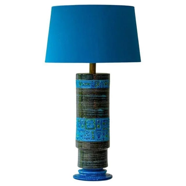 Bitossi Aqua Green Black Ceramic Table Lamp by R. Houben, 1970 For Sale - Image 13 of 13
