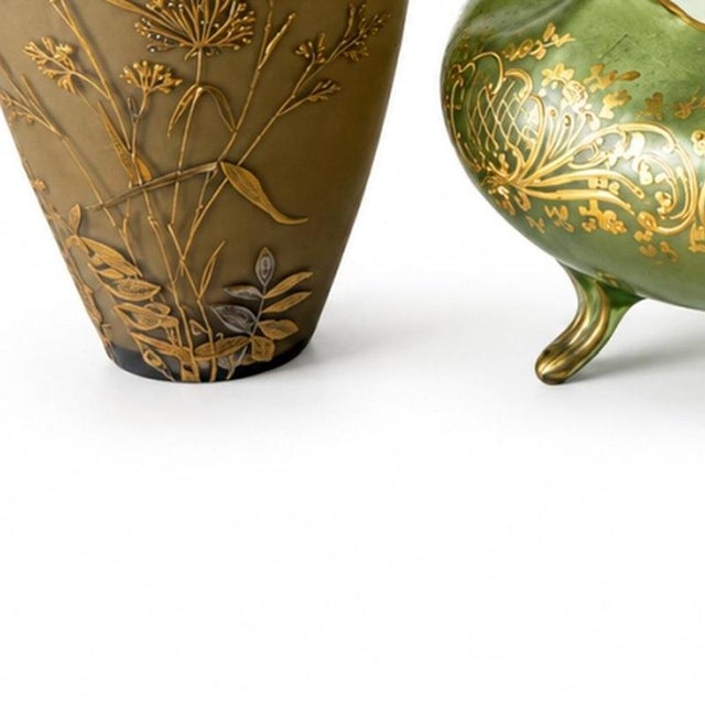 Crystal Vases and Flower Stand, Set of 3 For Sale - Image 3 of 6