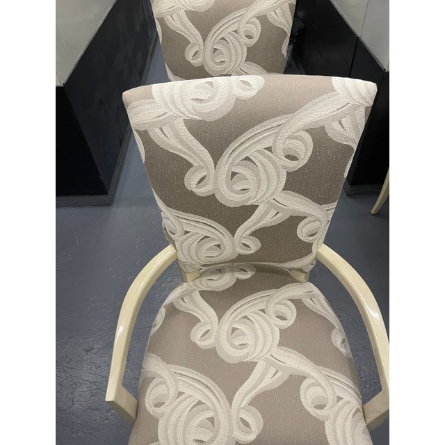 Greige Dining Chairs Attributed to J. Robert Scott For Sale - Image 8 of 12