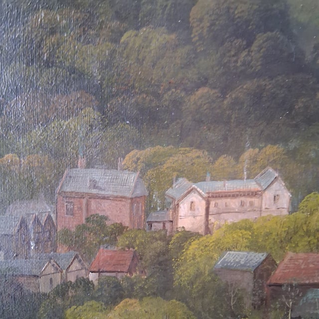 Harbor at Countisbury Hill Lynmouth Devon Oil on Canvas by Richard Allam 19thC For Sale - Image 4 of 10