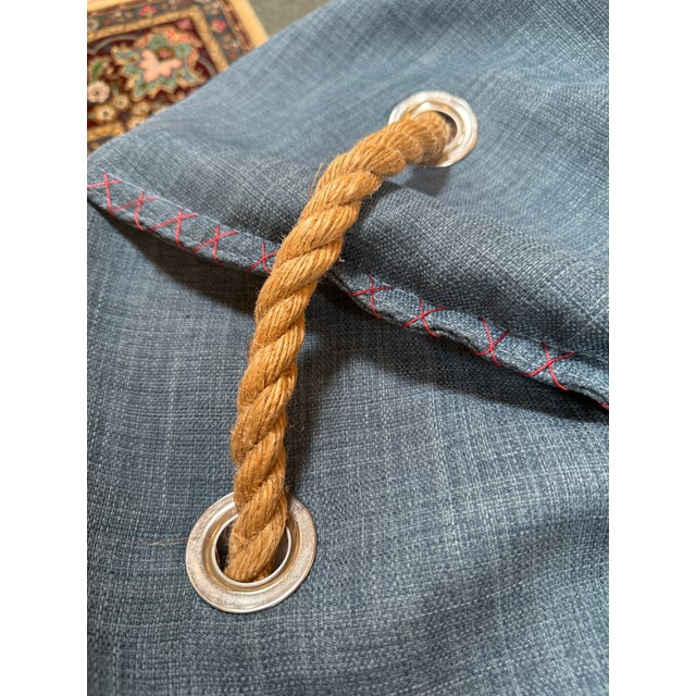 Nautical Two Toned Denim Lounge Bean Bag Chair For Sale - Image 10 of 12