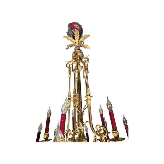 Gold 19th-Century French Gilded Bronze Chandelier 16 Lights, 1860s For Sale - Image 8 of 18