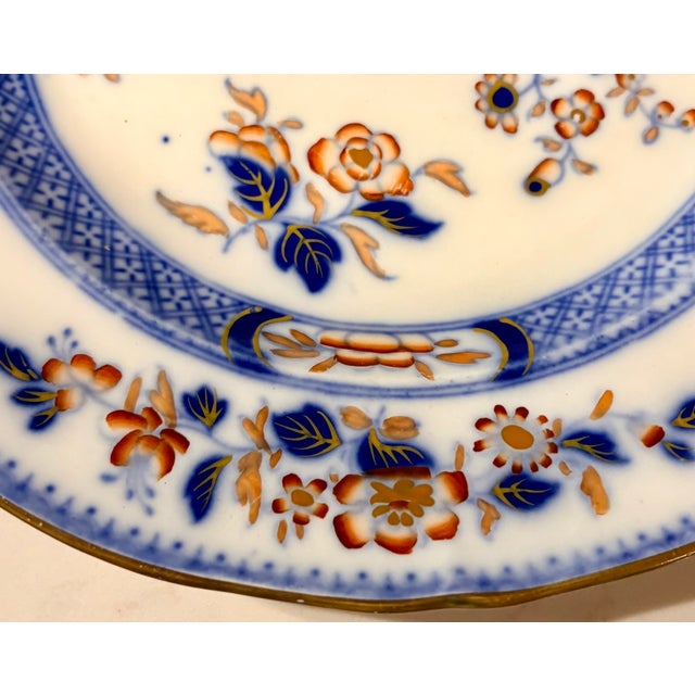 19th Century Minton Stone China Amherst Japan Imari Floral Dinner Plate For Sale In Palm Springs - Image 6 of 12