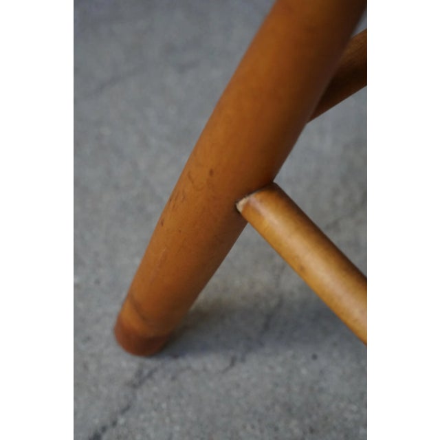 Mid-Century Modern Danish Round Stool in Beech, 1970s For Sale - Image 6 of 13