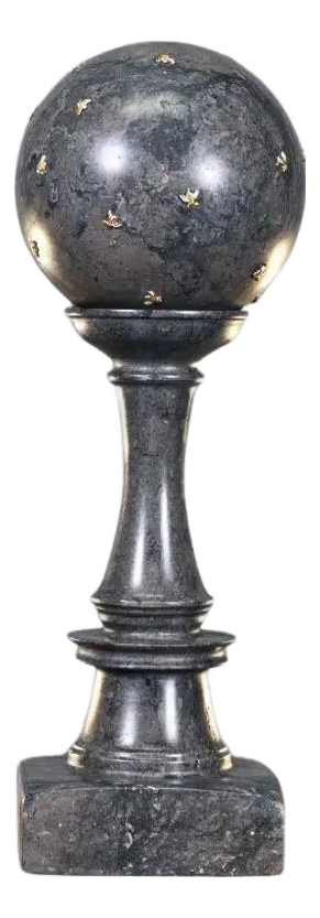 Empire Classic Grey and Black Marble Bilboquet with Gilded Bees