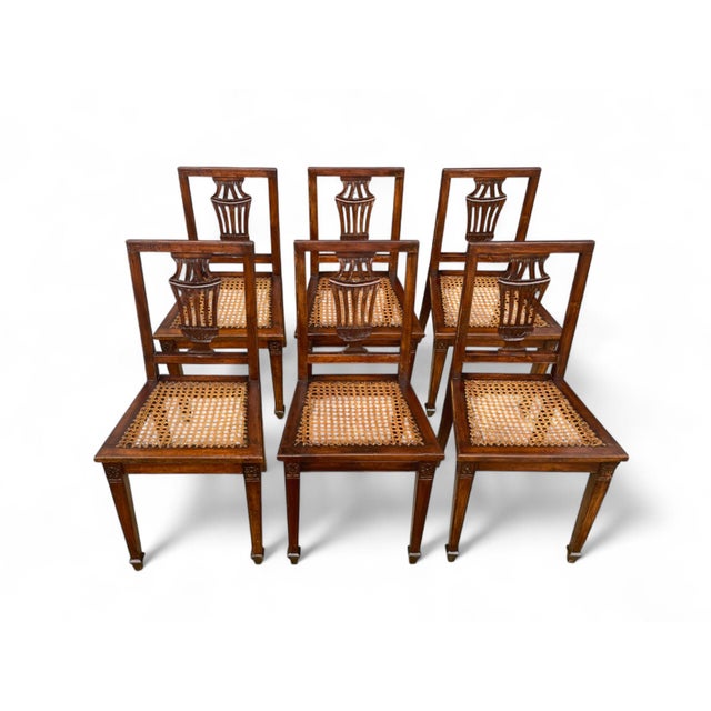 Louis XVI Walnut Chairs, Set of 6 For Sale - Image 12 of 12