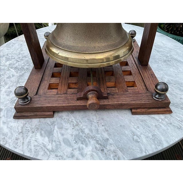 Large Antique Bronze Bell, College, Ship or Servants Bell, 1880 For Sale - Image 3 of 12