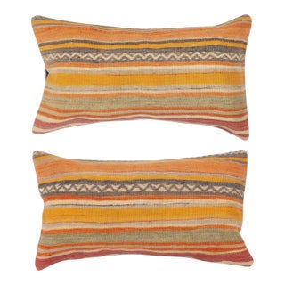 16"x28" SET OF 2 - Kilim Cushion Covers. Lumbar Pillows. A pair of Lace Pillows For Sale