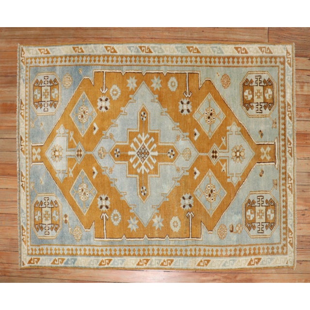 mid 20th century high decorative Caucasian Tribal scatter throw size rug. 3'4'' x 4'6''