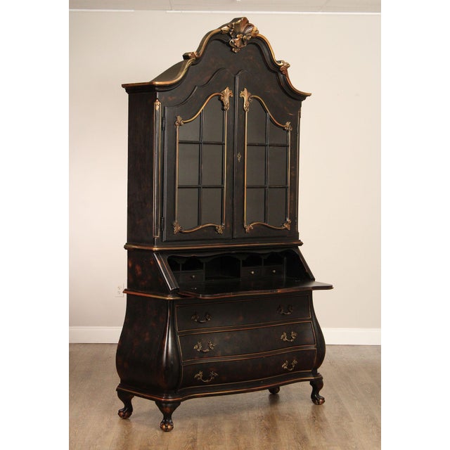 Rococo Hekman Italian Rococo Style Bombe Secretary Writing Desk For Sale - Image 3 of 12