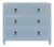 Matthew Izzo Home Pascal Light Blue Lacquer Three Drawer Chest With Antique Brass Hardware For Sale