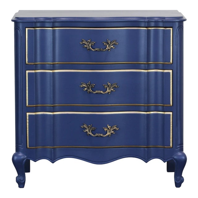 Vintage French Style Blue Nightstand For Sale