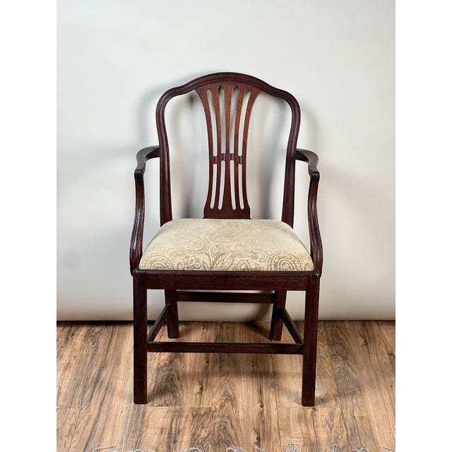 Hepplewhite Antique English George III Mahogany Hepplewhite Armchair C. Early 19th Century For Sale - Image 3 of 15
