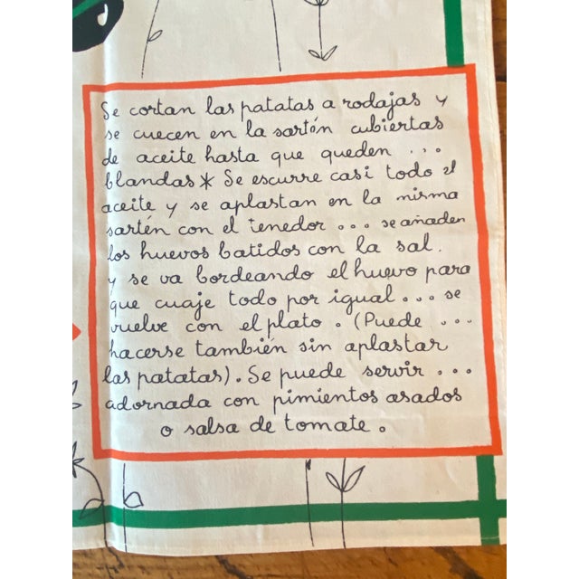 Vintage Whimisical Spanish Recipe Kitchen Towels, Set of 2 For Sale In Portland, OR - Image 6 of 12